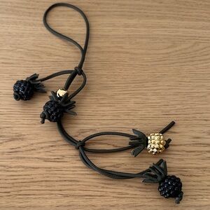 Cute blackberry bag charm in leather